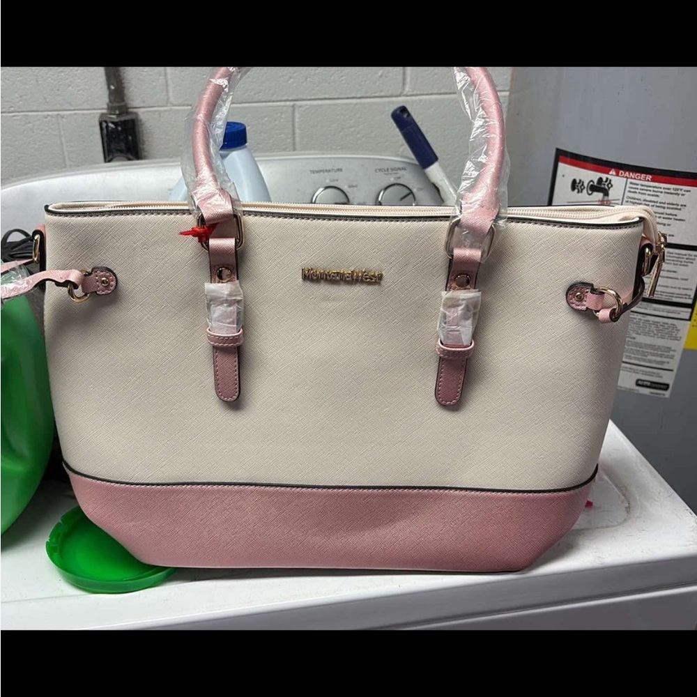 Montana West Cream and Pink Satchel